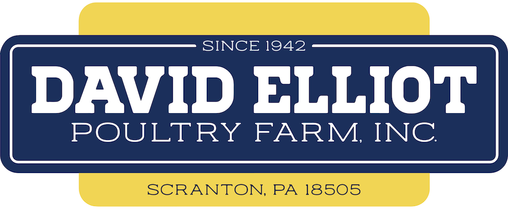 David Elliot Poultry Farm Inc. Blue And Yellow With Address